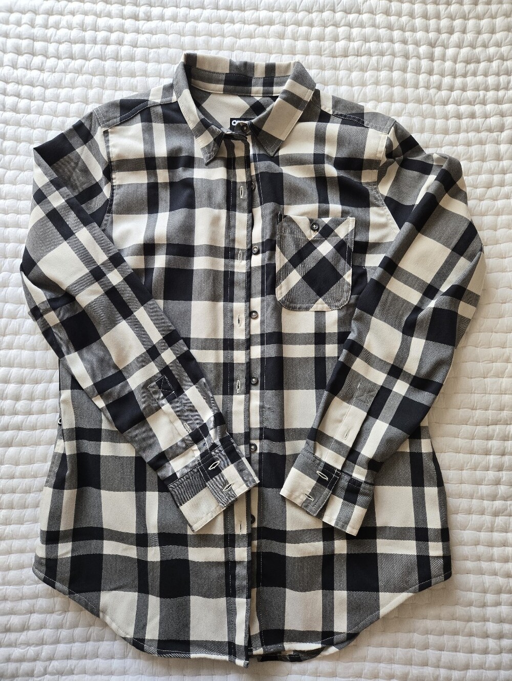 Outdoor Research Black & Cream Plaid Button-Down Shirt - Women's Medium